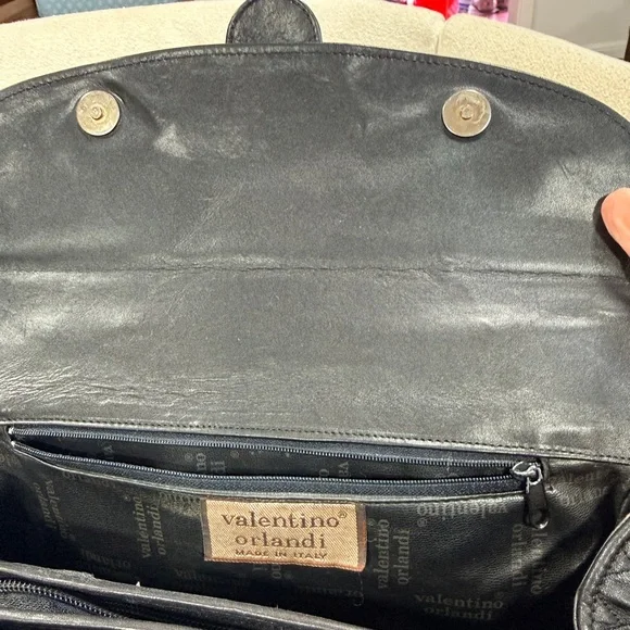 Valentino Orlandi Black Quilted Leather Top Handle Handbag - Picture 8 of 10